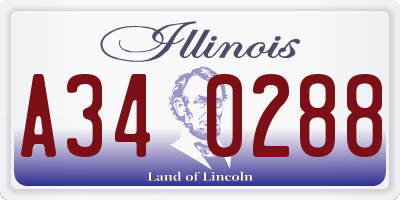 IL license plate A340288
