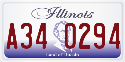 IL license plate A340294