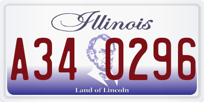 IL license plate A340296