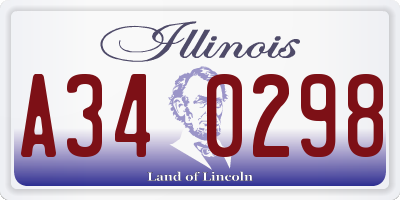 IL license plate A340298