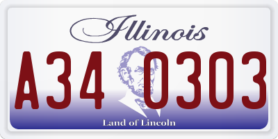 IL license plate A340303