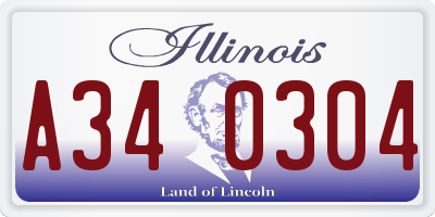 IL license plate A340304