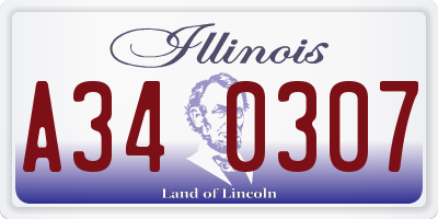 IL license plate A340307