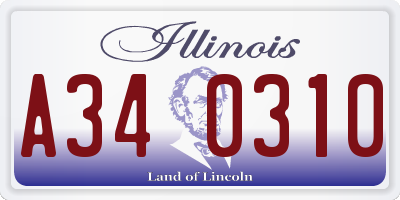 IL license plate A340310