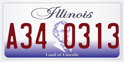 IL license plate A340313