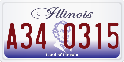 IL license plate A340315