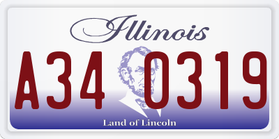 IL license plate A340319