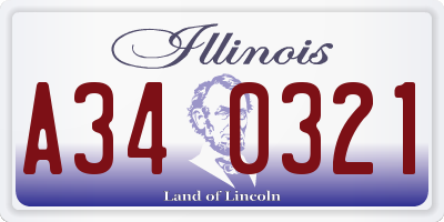 IL license plate A340321