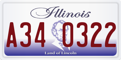 IL license plate A340322