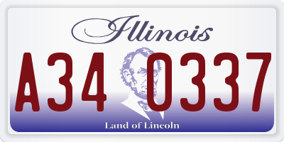 IL license plate A340337