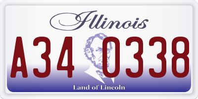 IL license plate A340338