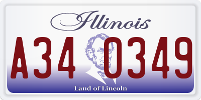 IL license plate A340349