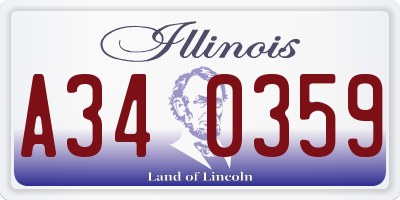 IL license plate A340359