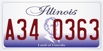 IL license plate A340363