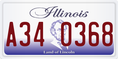 IL license plate A340368