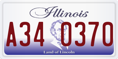IL license plate A340370