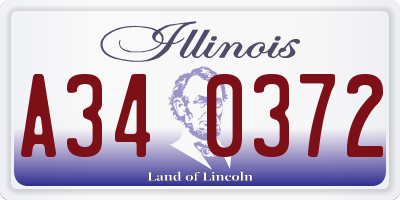 IL license plate A340372