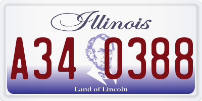 IL license plate A340388