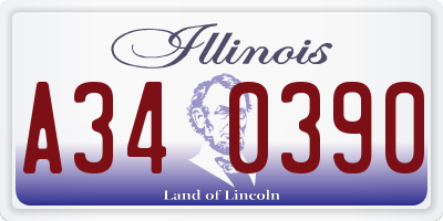 IL license plate A340390