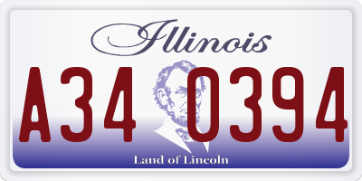 IL license plate A340394