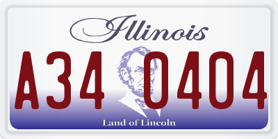IL license plate A340404