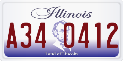 IL license plate A340412