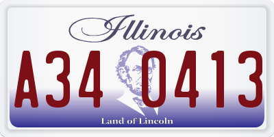 IL license plate A340413