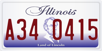 IL license plate A340415