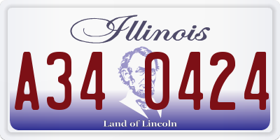 IL license plate A340424