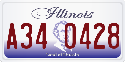 IL license plate A340428