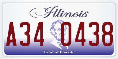 IL license plate A340438