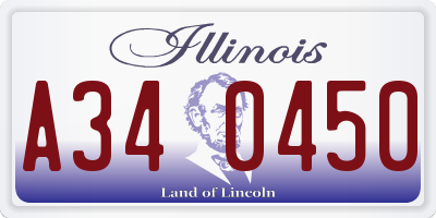 IL license plate A340450
