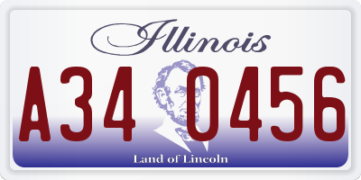 IL license plate A340456