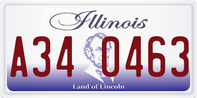 IL license plate A340463