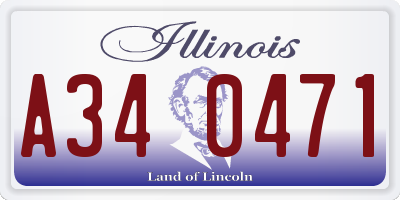 IL license plate A340471