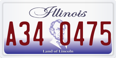 IL license plate A340475