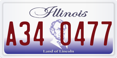 IL license plate A340477