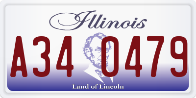 IL license plate A340479