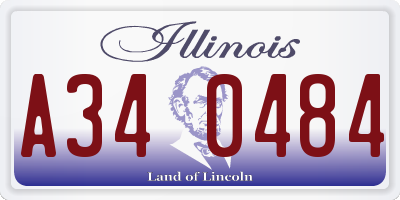 IL license plate A340484