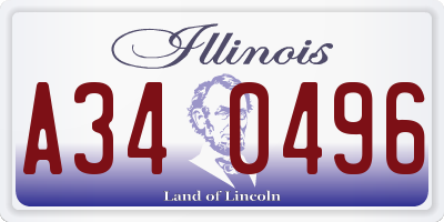IL license plate A340496