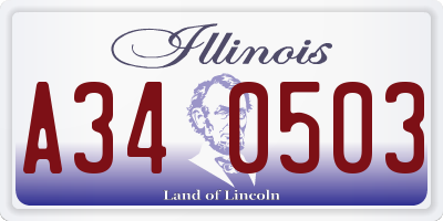 IL license plate A340503