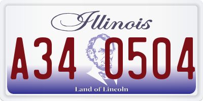 IL license plate A340504