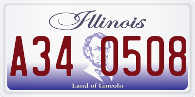 IL license plate A340508