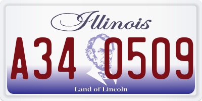 IL license plate A340509