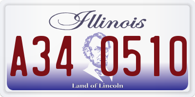 IL license plate A340510