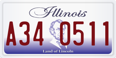 IL license plate A340511
