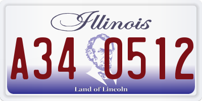 IL license plate A340512