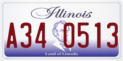 IL license plate A340513