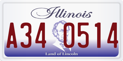 IL license plate A340514
