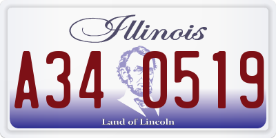 IL license plate A340519